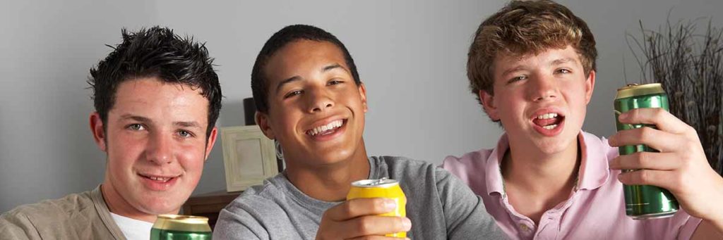teen boys drinking beers