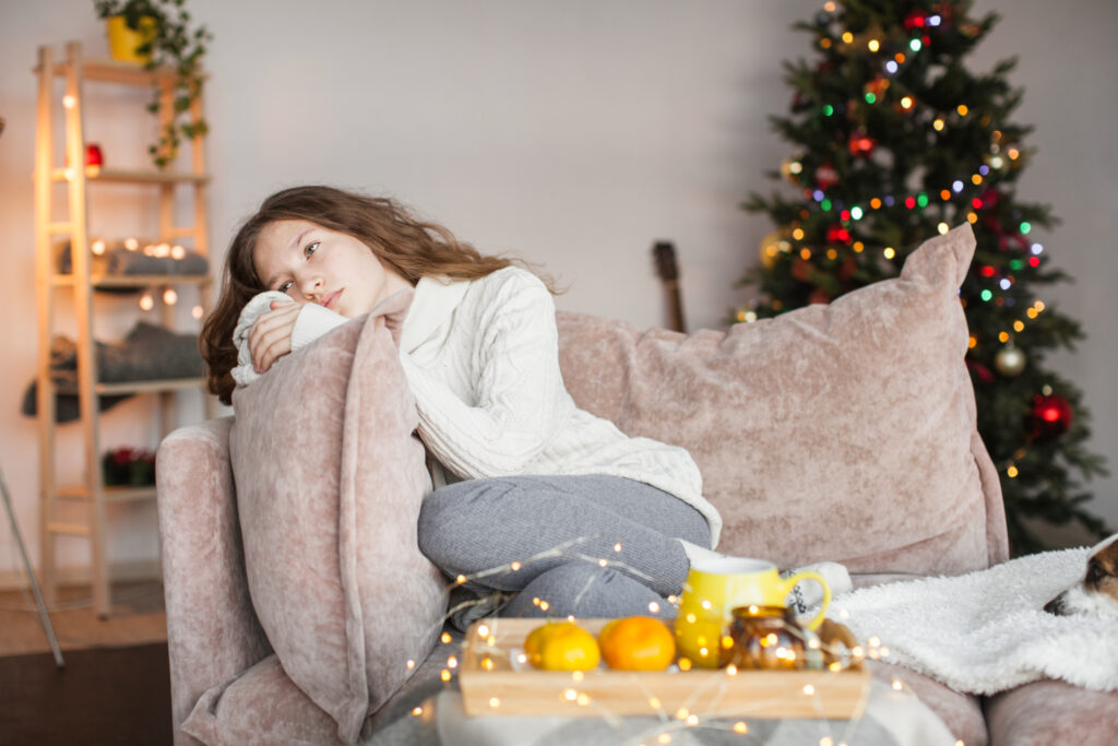 Teen feeling sad and anxious during holidays