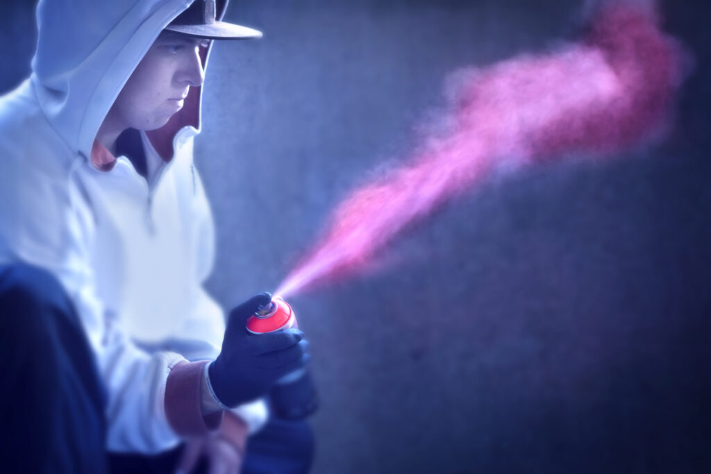 a teen using a household product as an inhalant